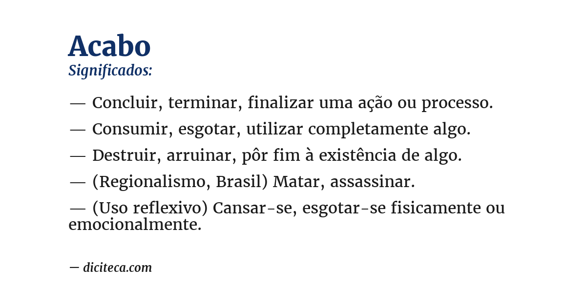 Significado de acabo