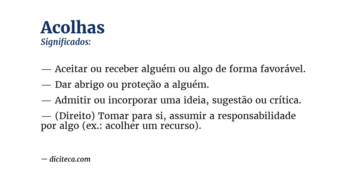 Significado de acolhas