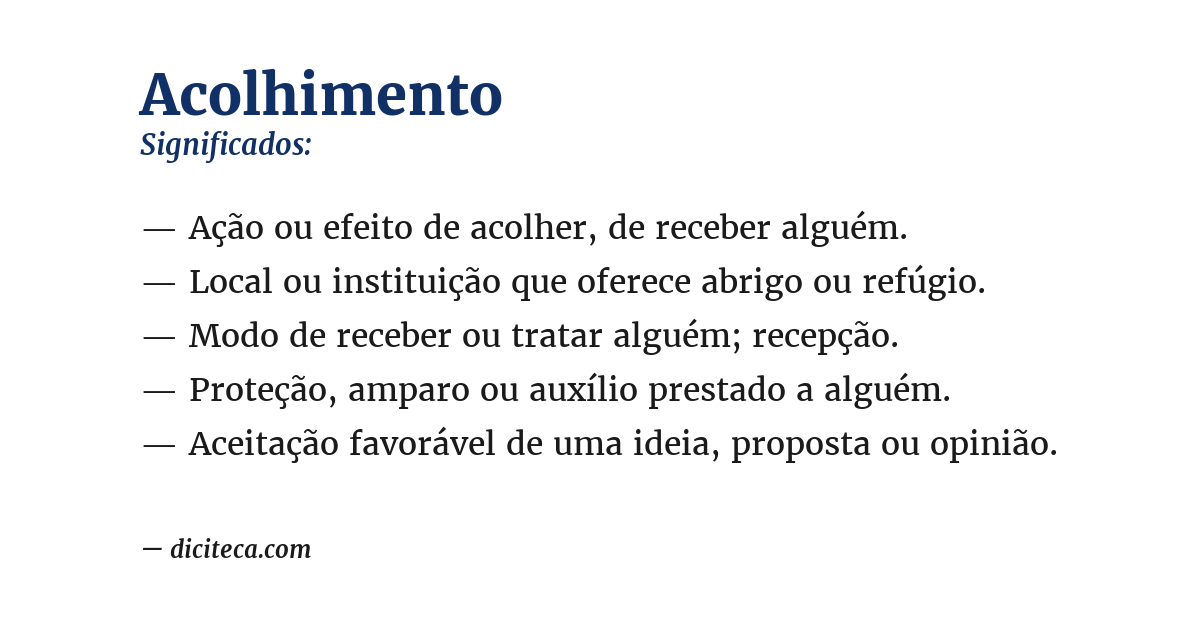 Significado de acolhimento