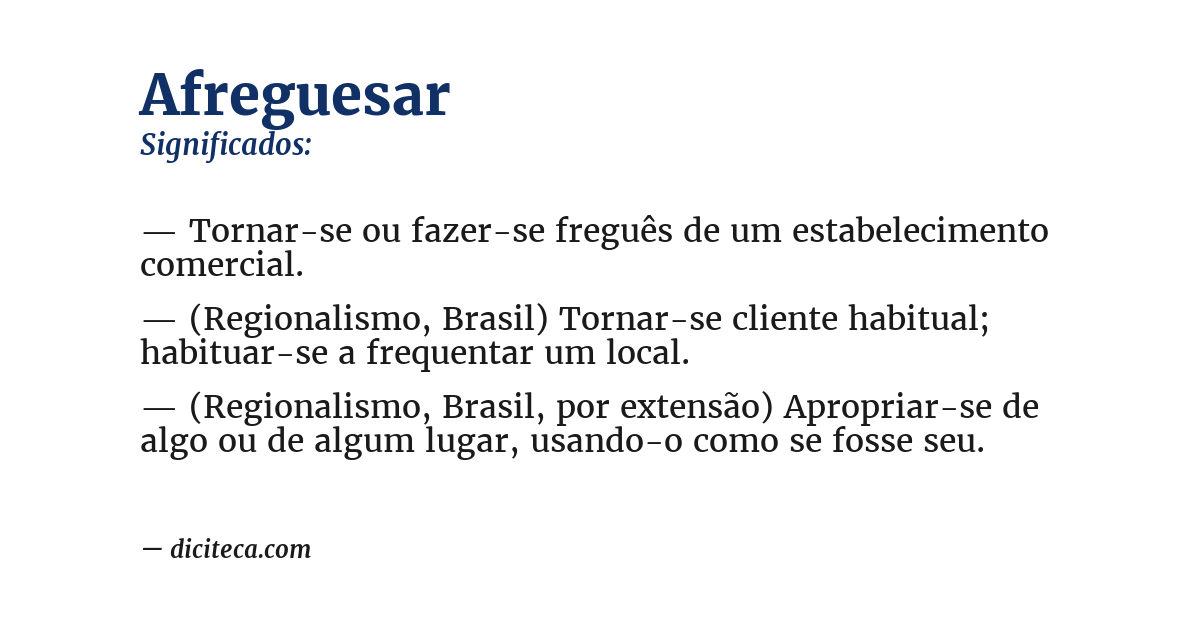 Significado de afreguesar