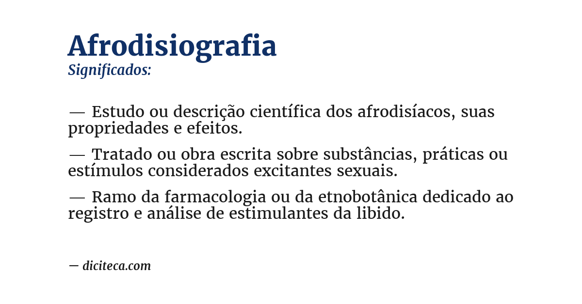 Significado de afrodisiografia