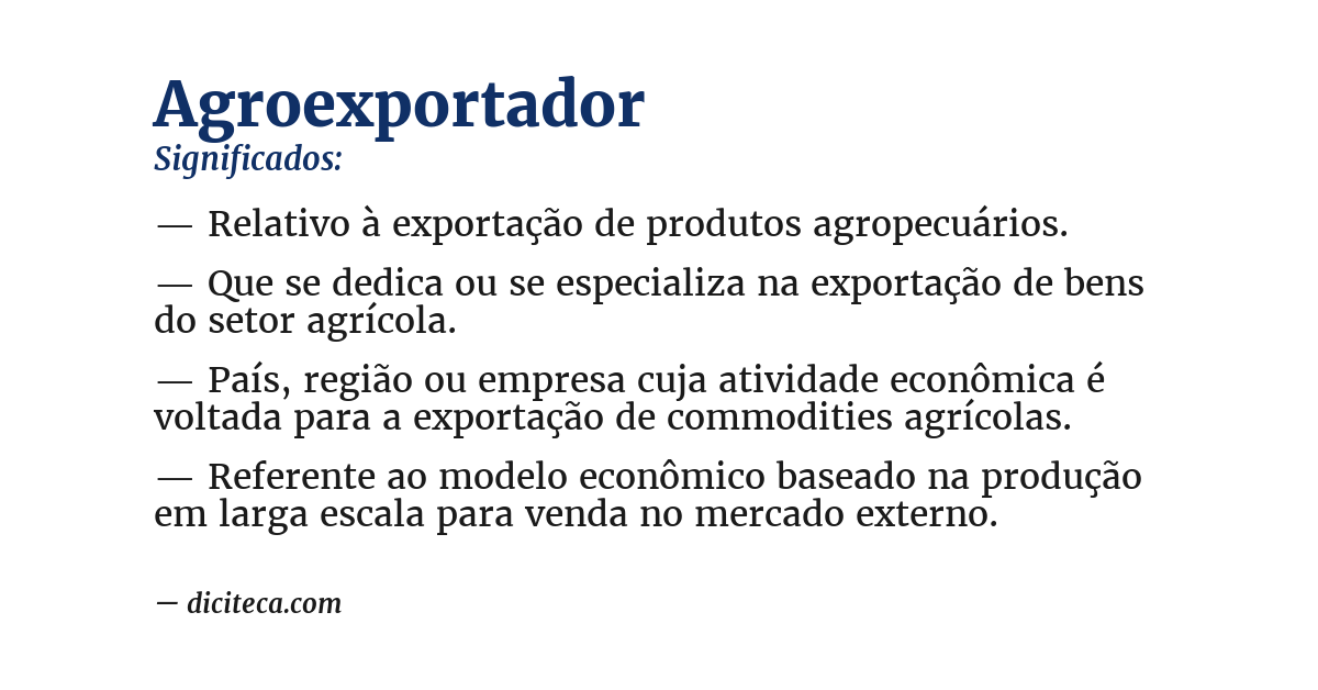 Significado de agroexportador