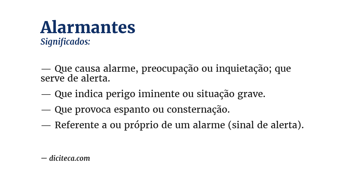 Significado de alarmantes