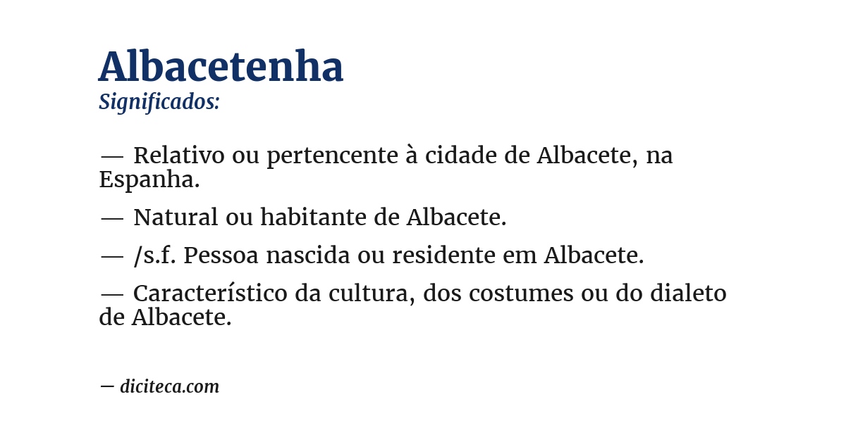 Significado de albacetenha