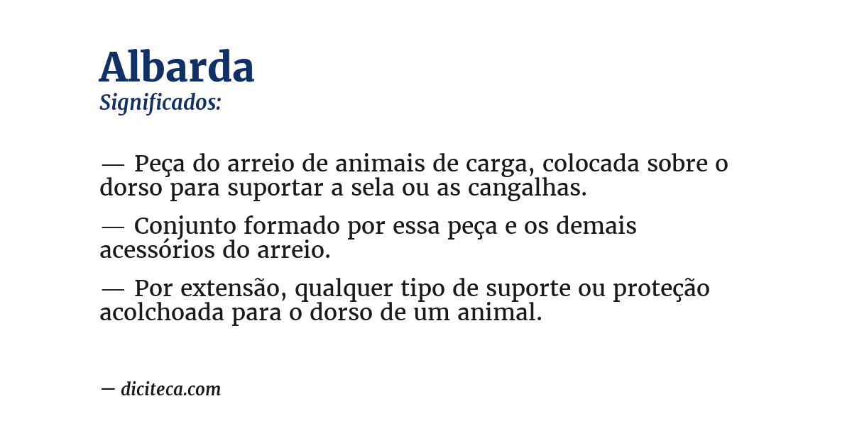 Significado de albarda