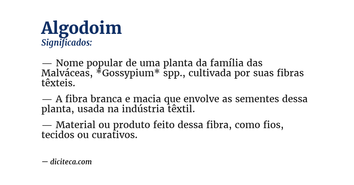 Significado de algodoim