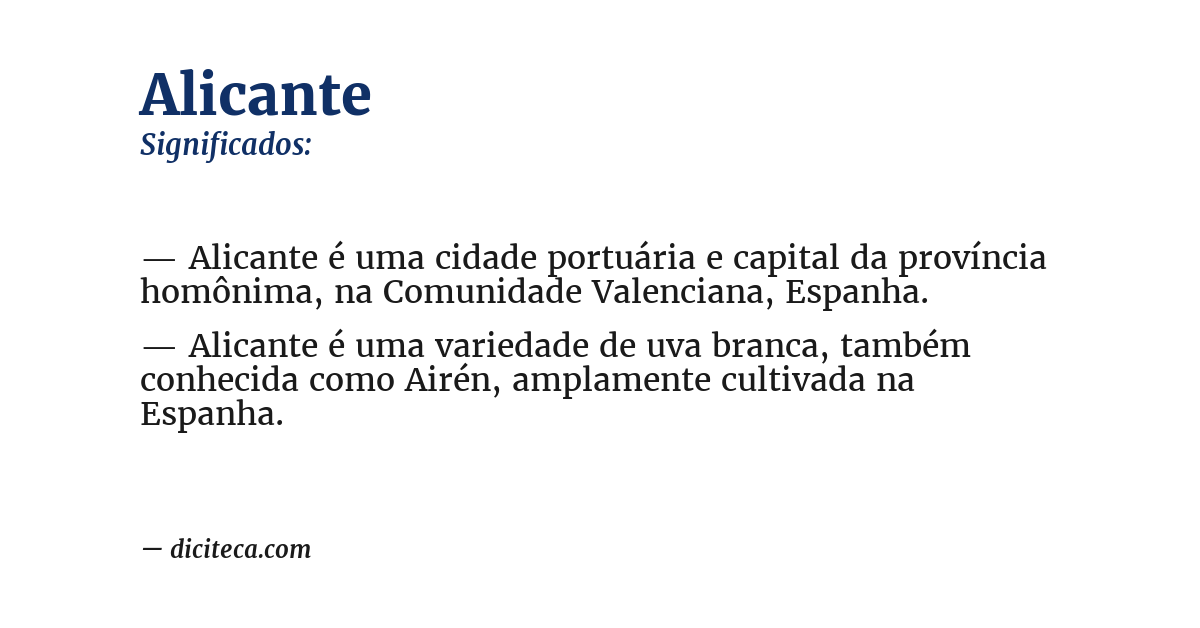 Significado de alicante