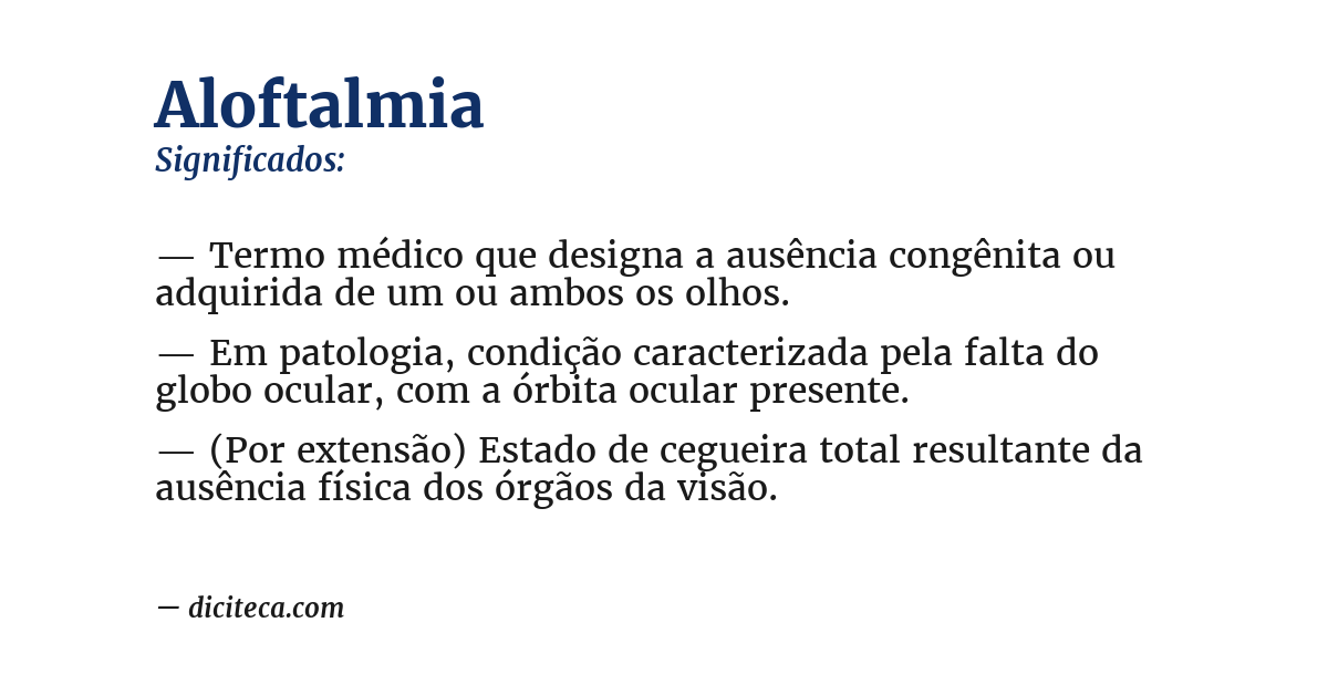 Significado de aloftalmia