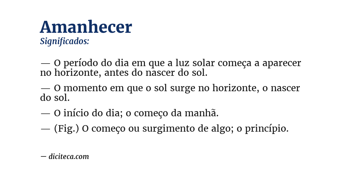Significado de amanhecer