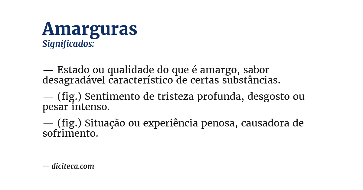 Significado de amarguras