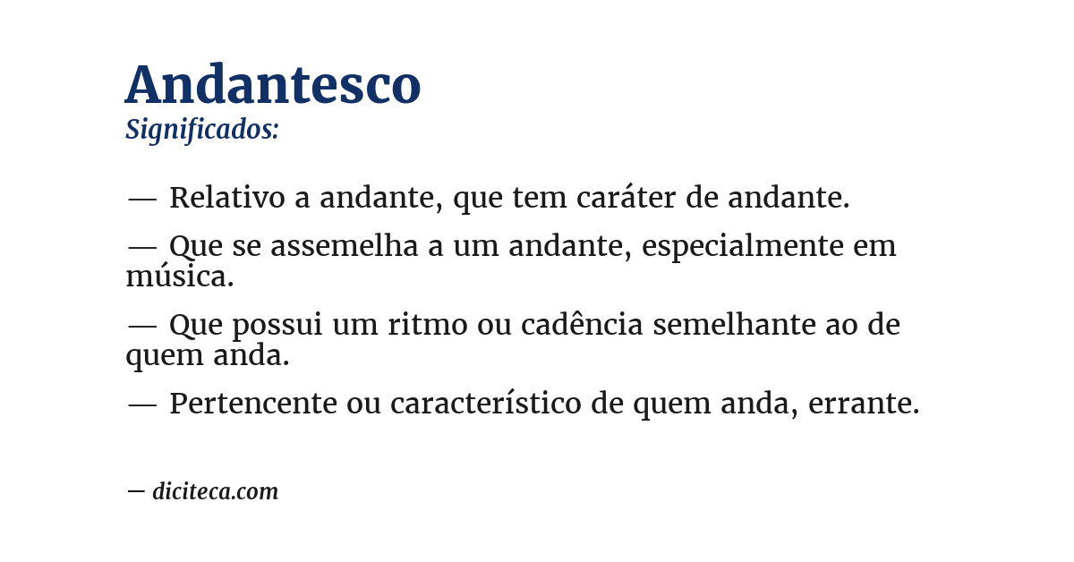 Significado de andantesco