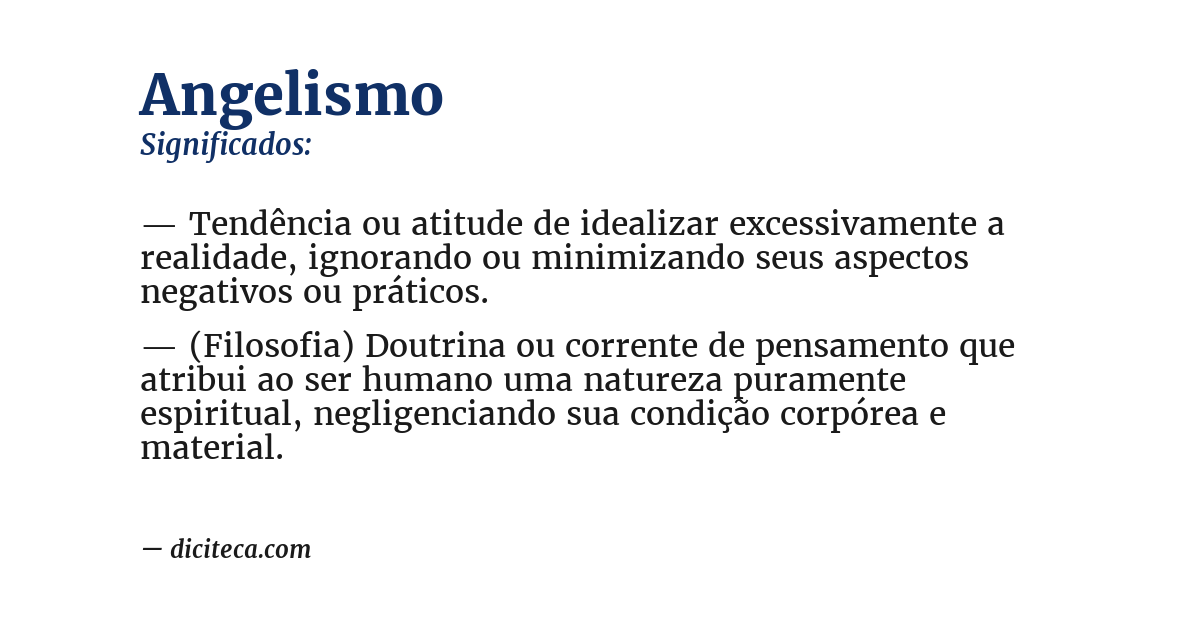 Significado de angelismo