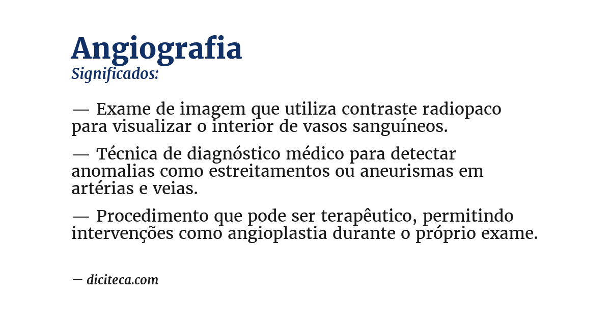 Significado de angiografia