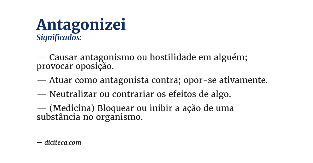 Significado de antagonizei