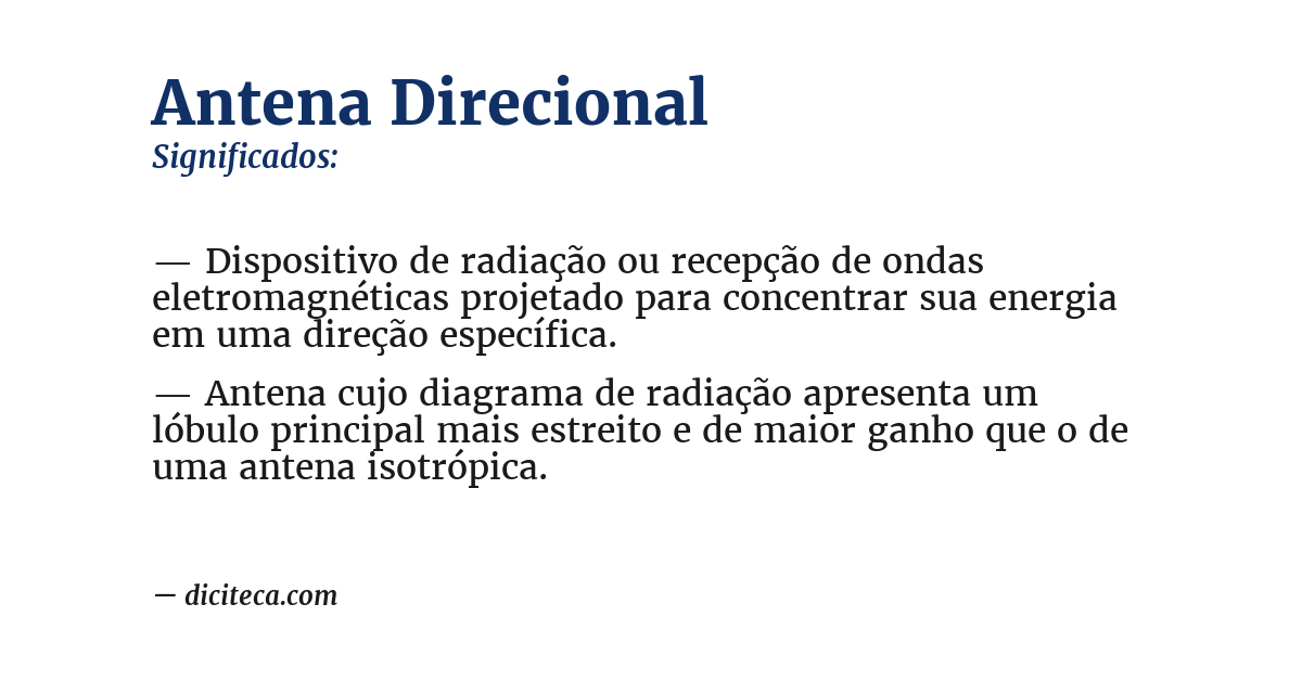 Significado de antena direcional
