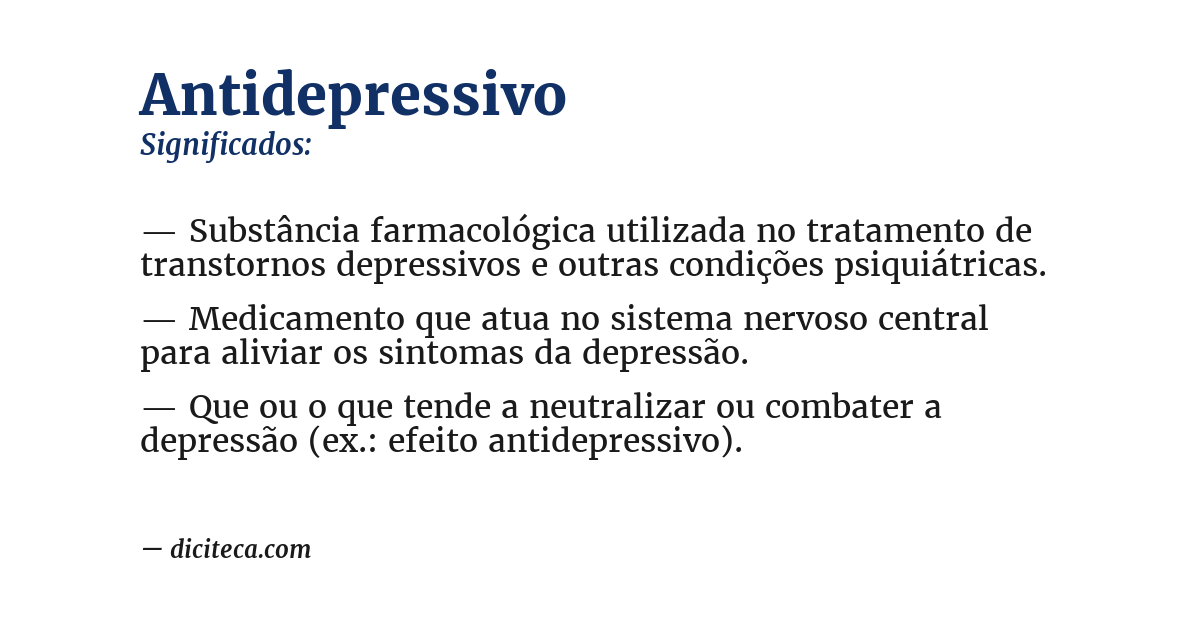 Significado de antidepressivo