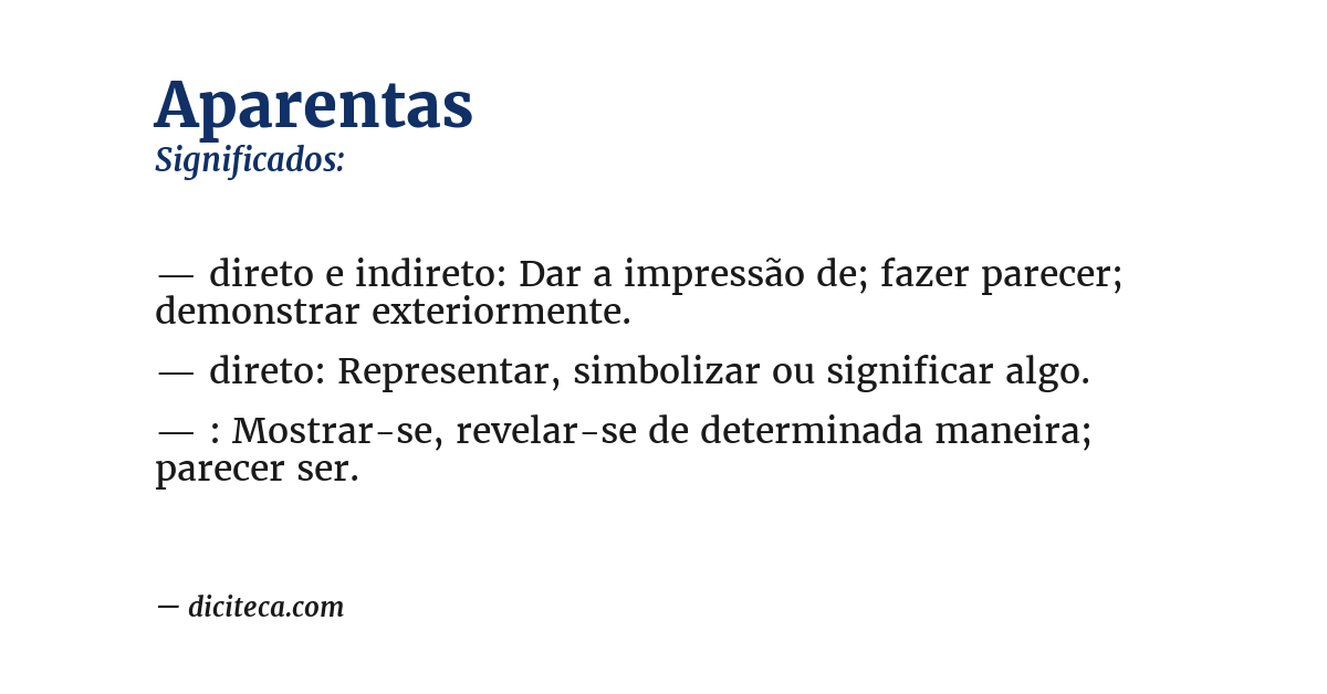 Significado de aparentas