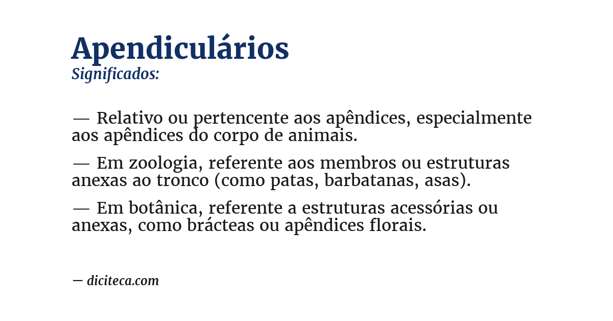 Significado de apendiculários