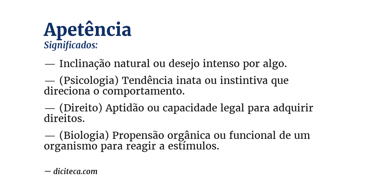 Significado de apetência