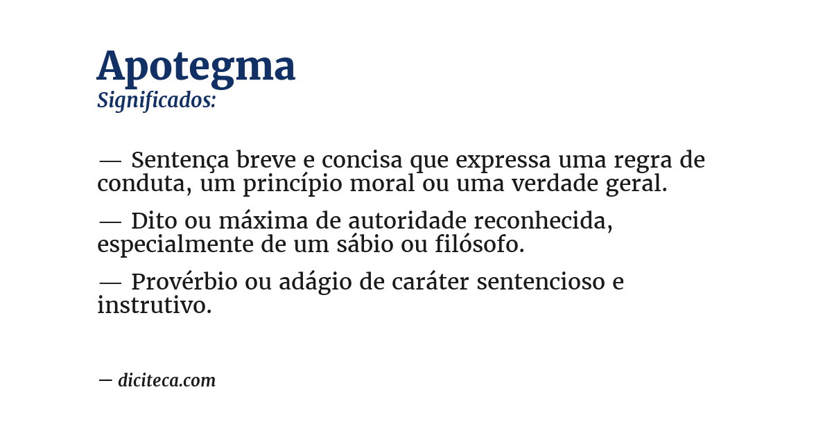 Significado de apotegma