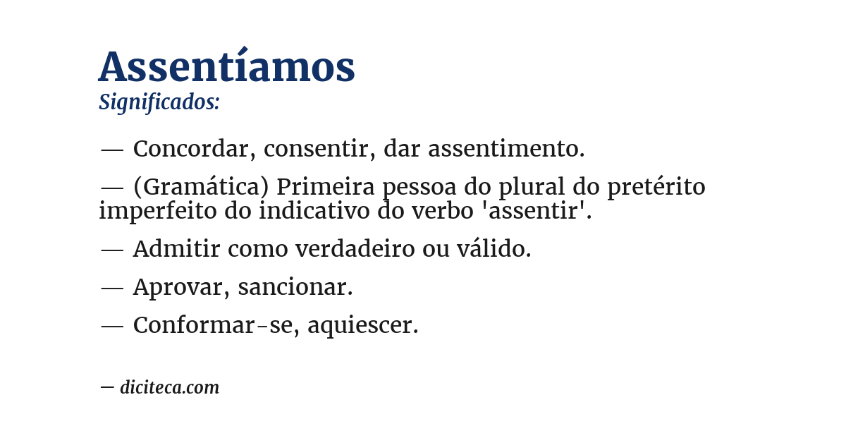 Significado de assentíamos