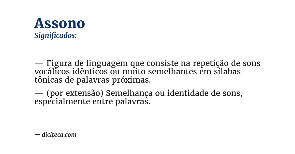 Significado de assono