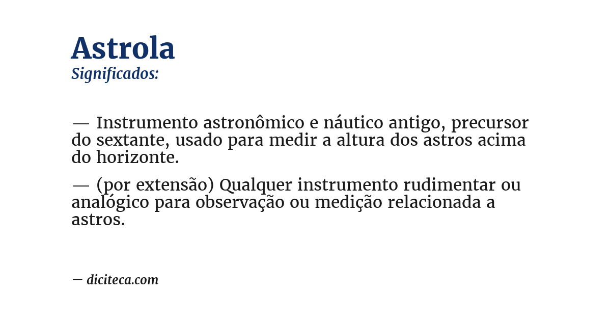 Significado de astrola