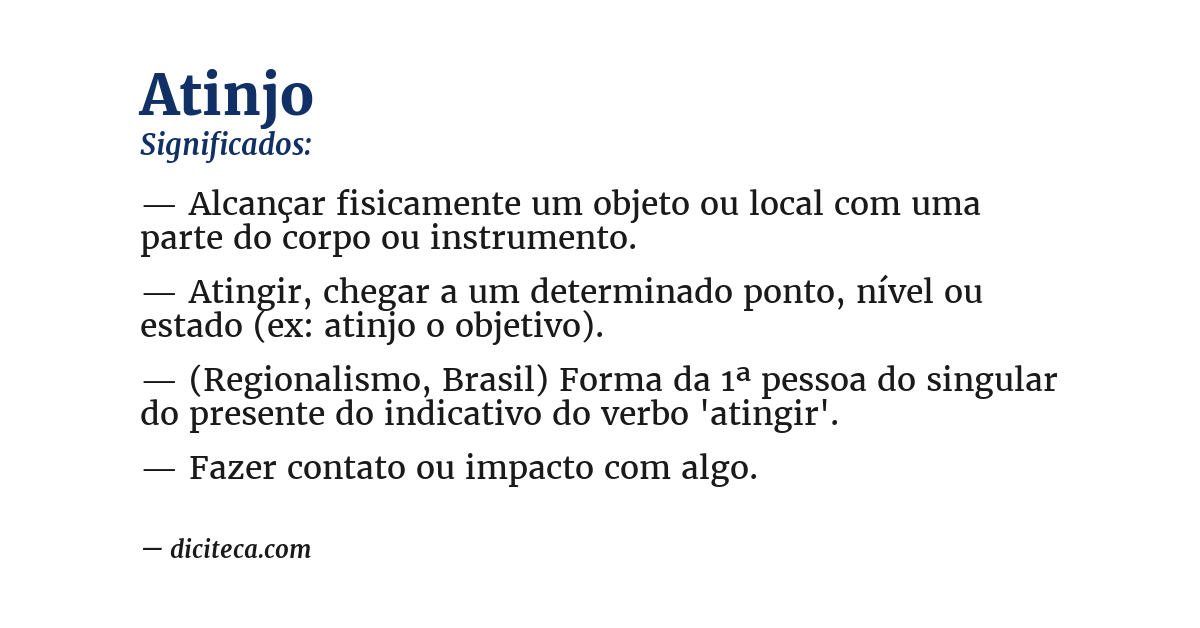 Significado de atinjo