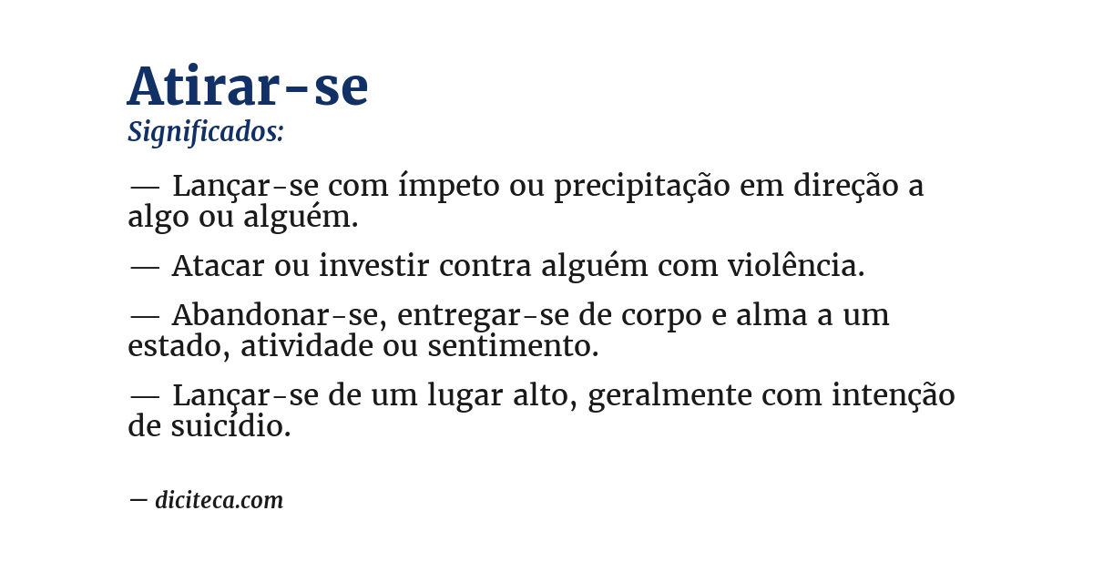 Significado de atirar-se