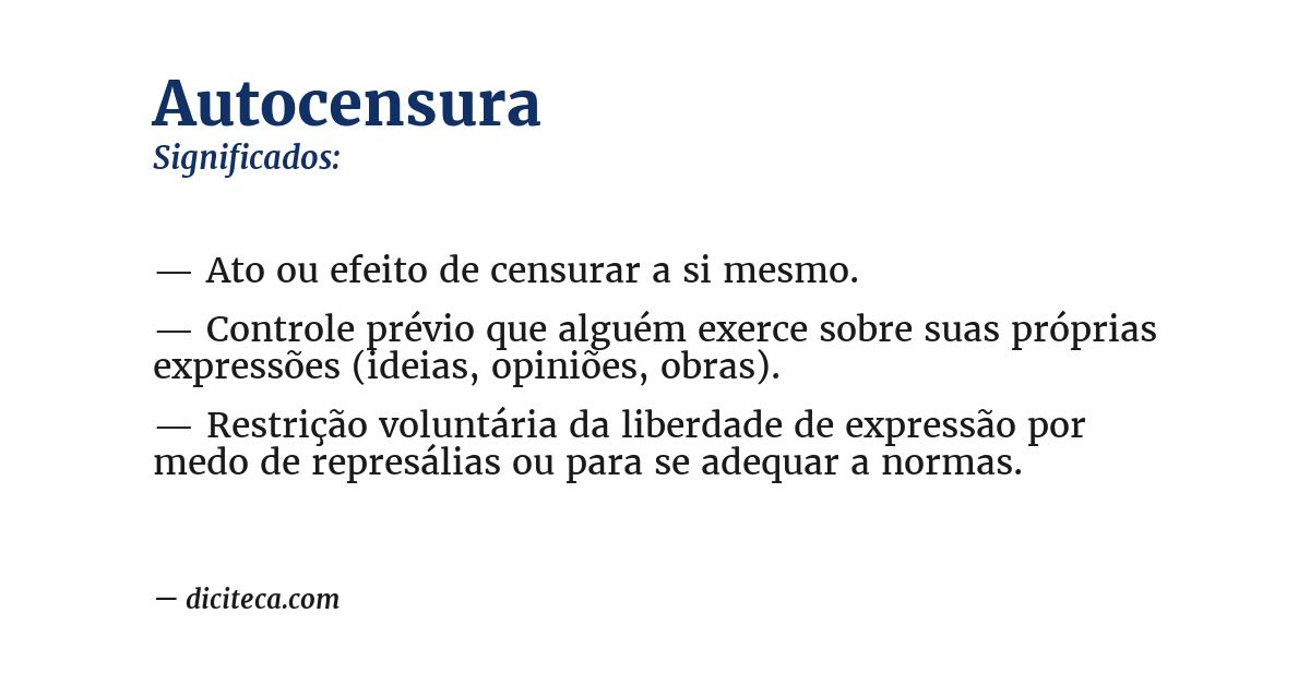 Significado de autocensura