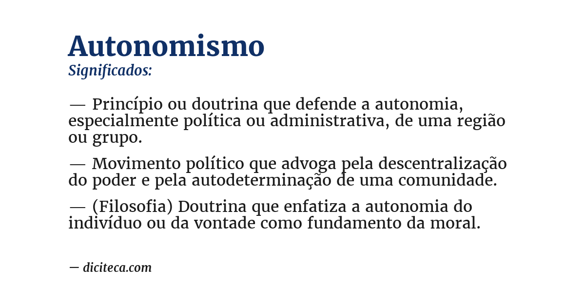 Significado de autonomismo