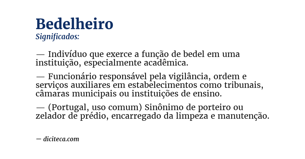 Significado de bedelheiro