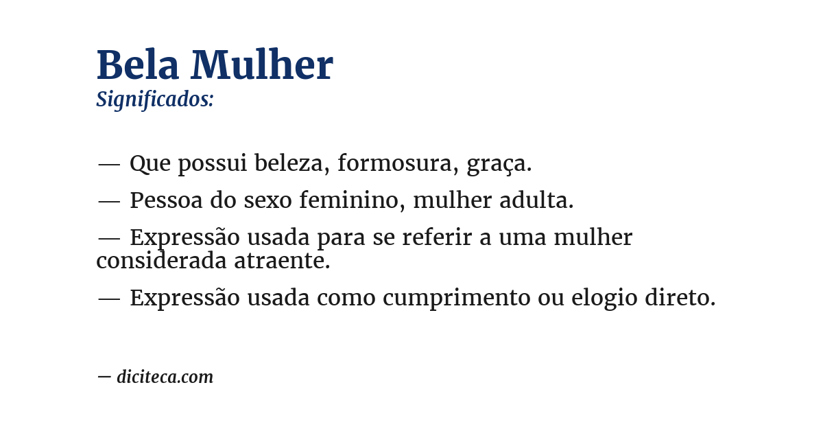 Significado de bela mulher