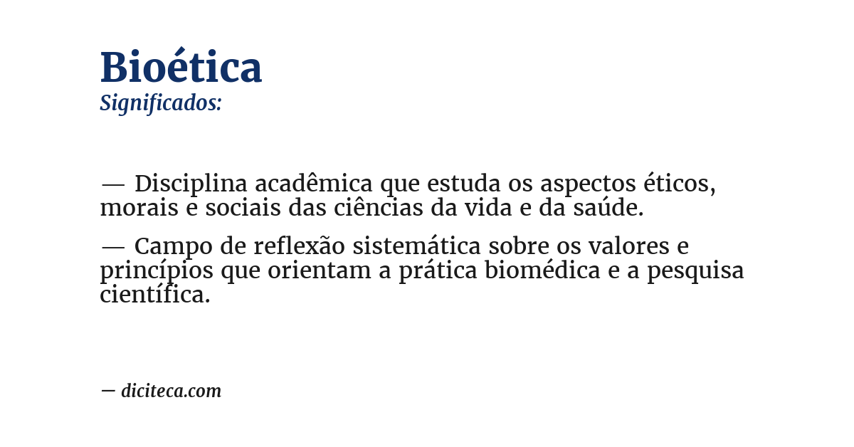 Significado de bioética