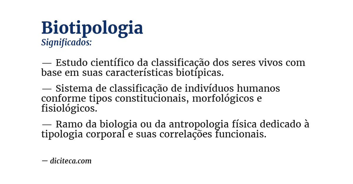 Significado de biotipologia