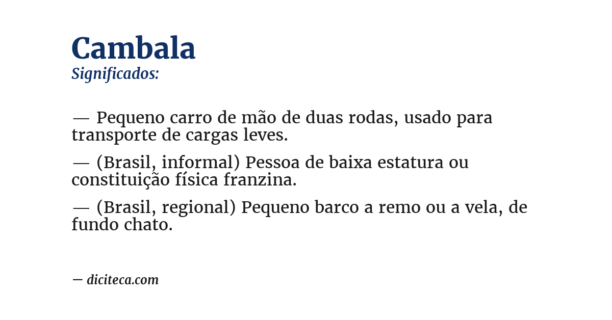 Significado de cambala