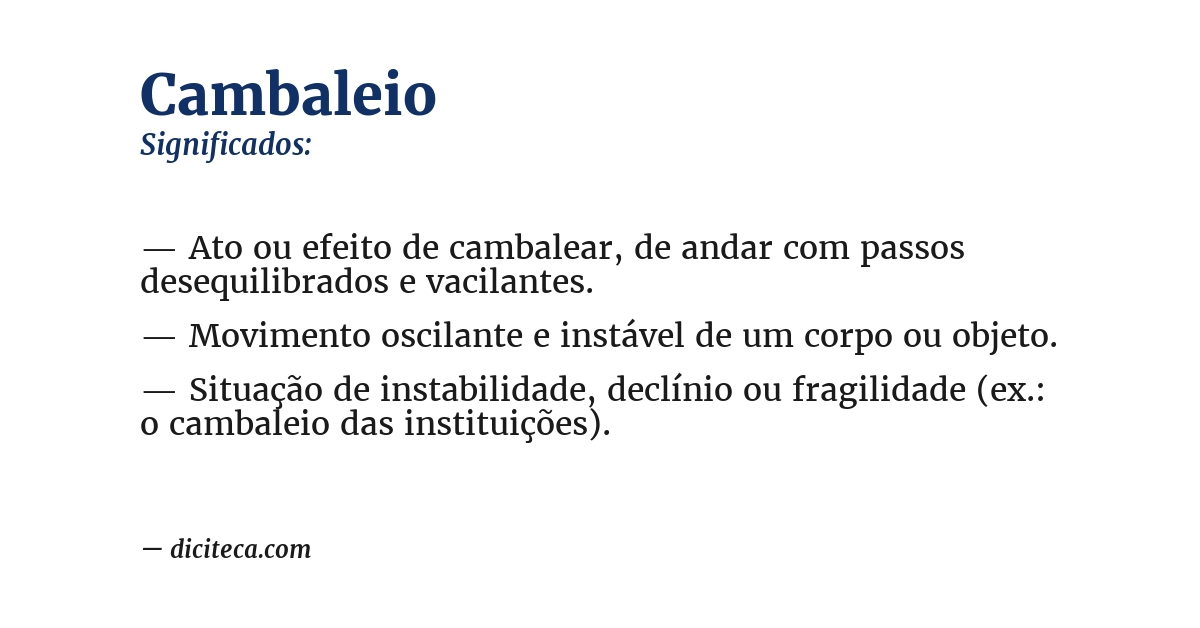 Significado de cambaleio