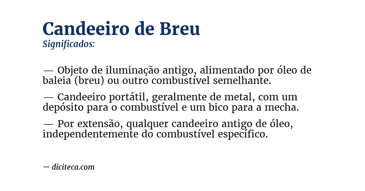 Significado de candeeiro de breu