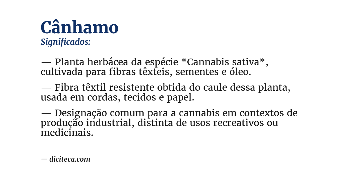 Significado de cânhamo