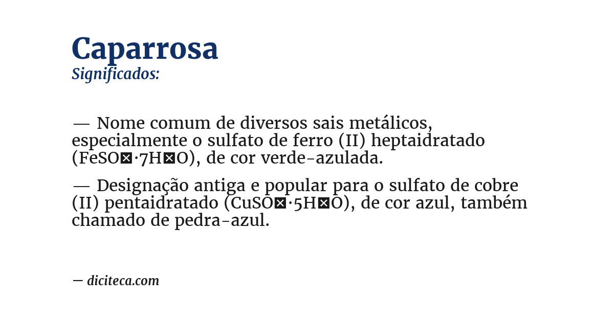 Significado de caparrosa