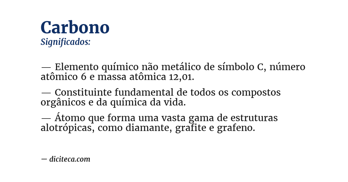 Significado de carbono