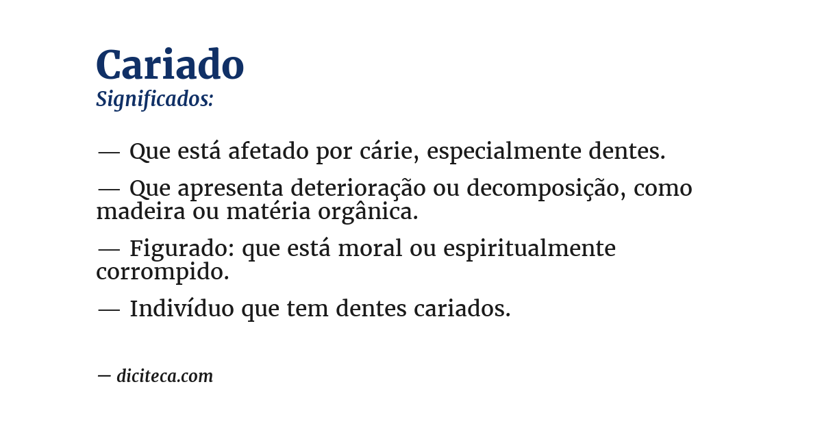 Significado de cariado