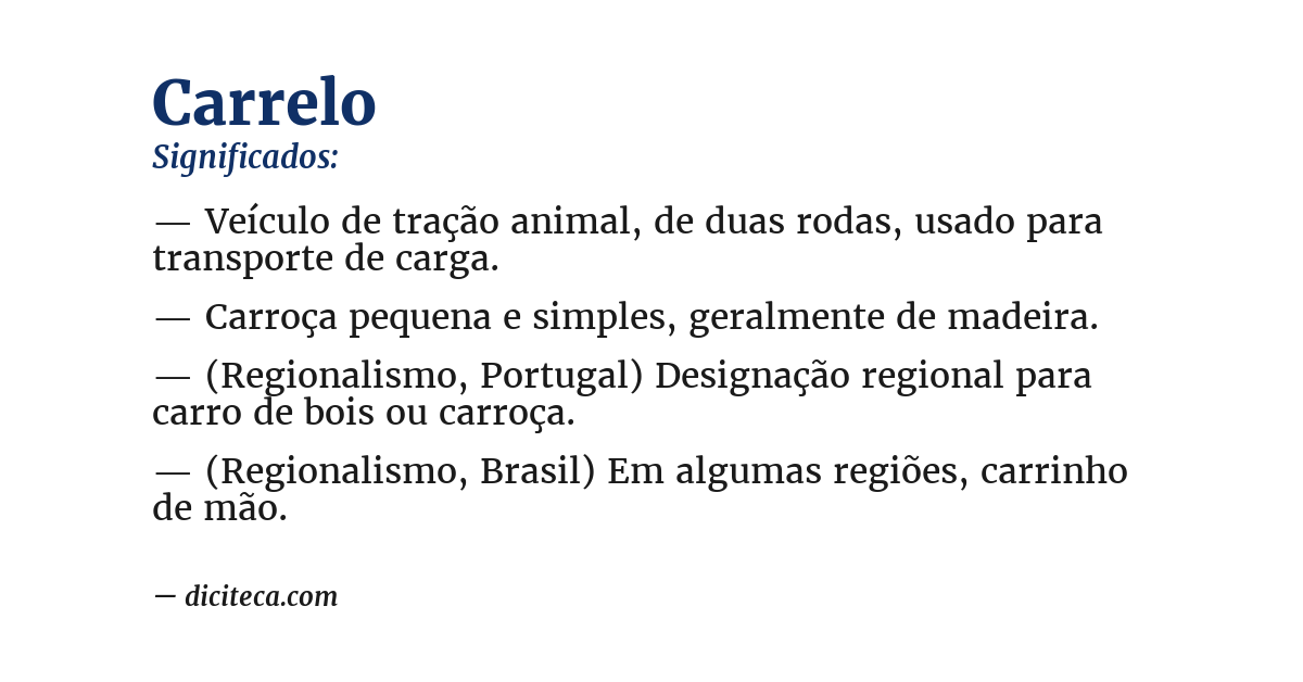 Significado de carrelo