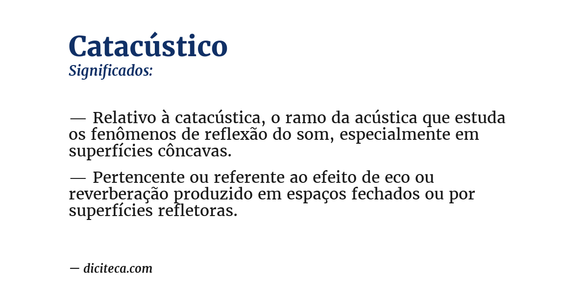 Significado de catacústico