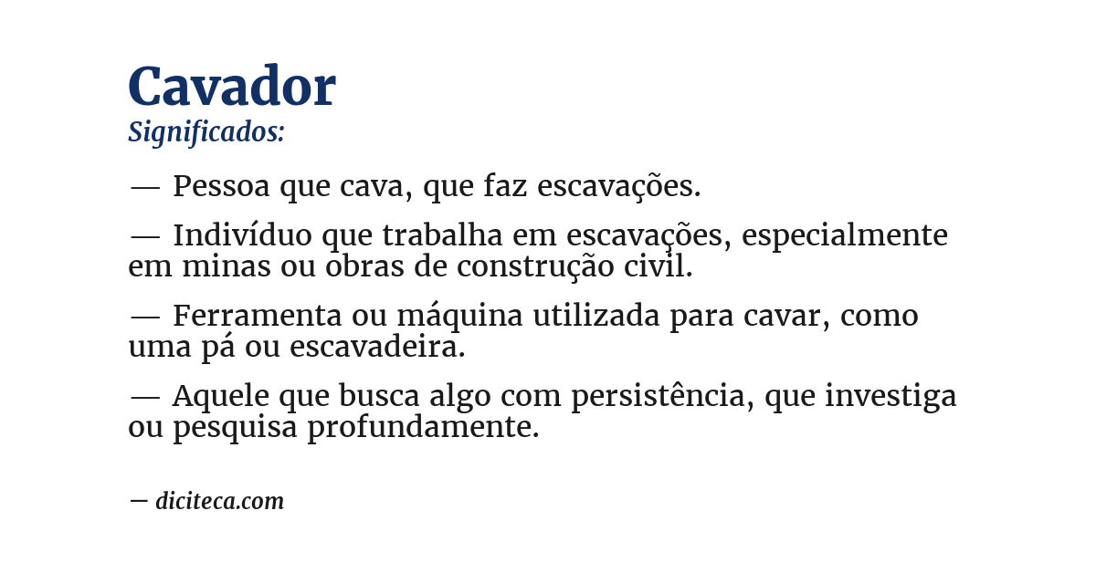 Significado de cavador
