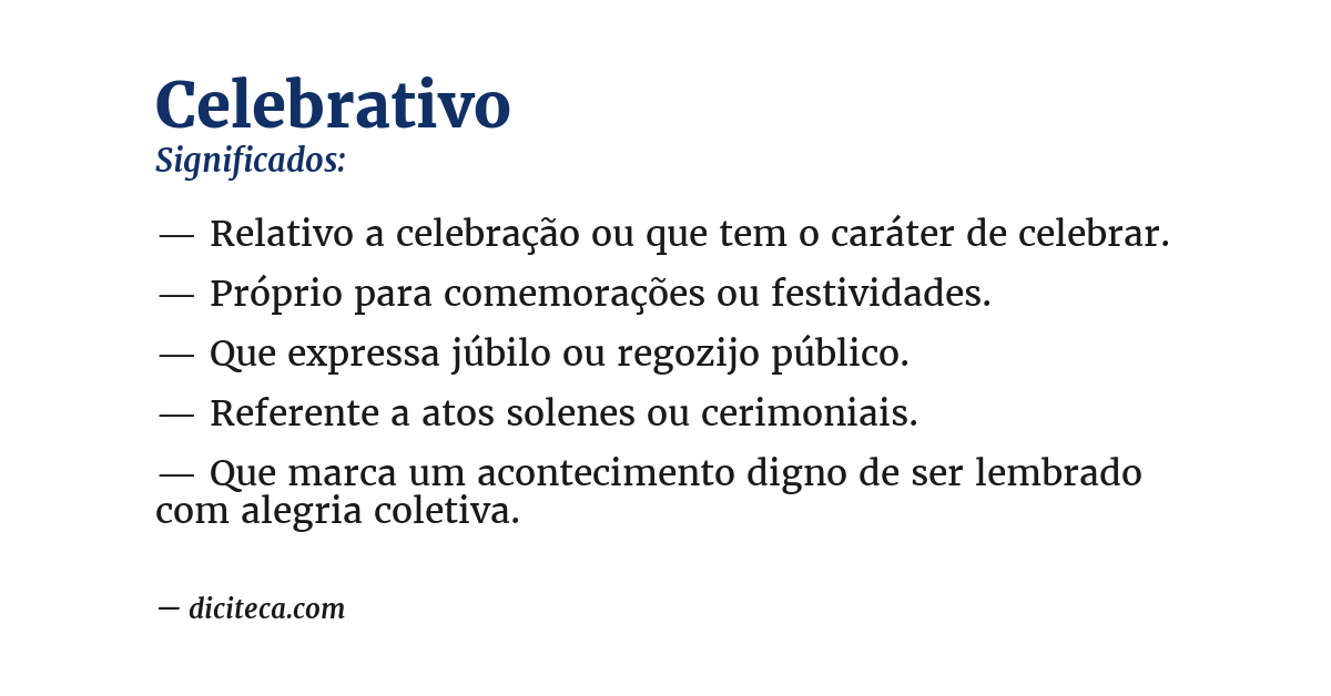 Significado de celebrativo