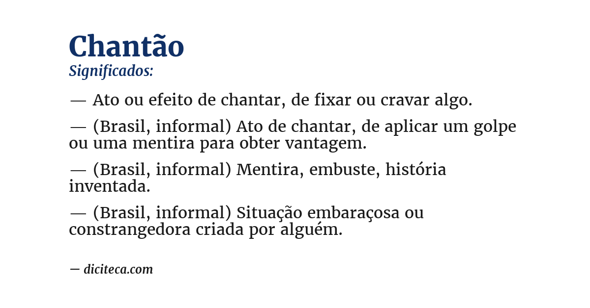 Significado de chantão