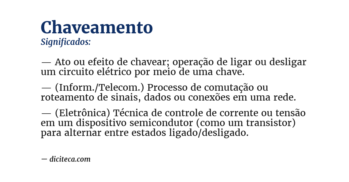 Significado de chaveamento