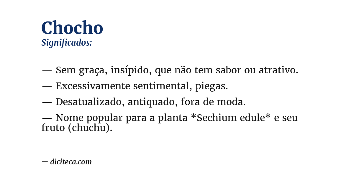 Significado de chocho