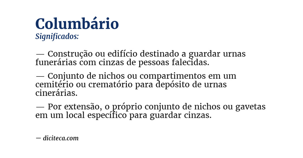Significado de columbário